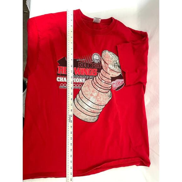 VTG Detroit Red Wings NHL Shirt XL 2000's Lee Sport T-Shirt 100% Cotton - Picture 13 of 15